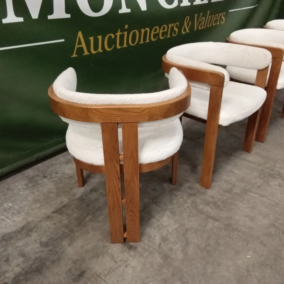 SET OF 4 DUNELM LOVATO DINING CHAIRS, BOUCLE