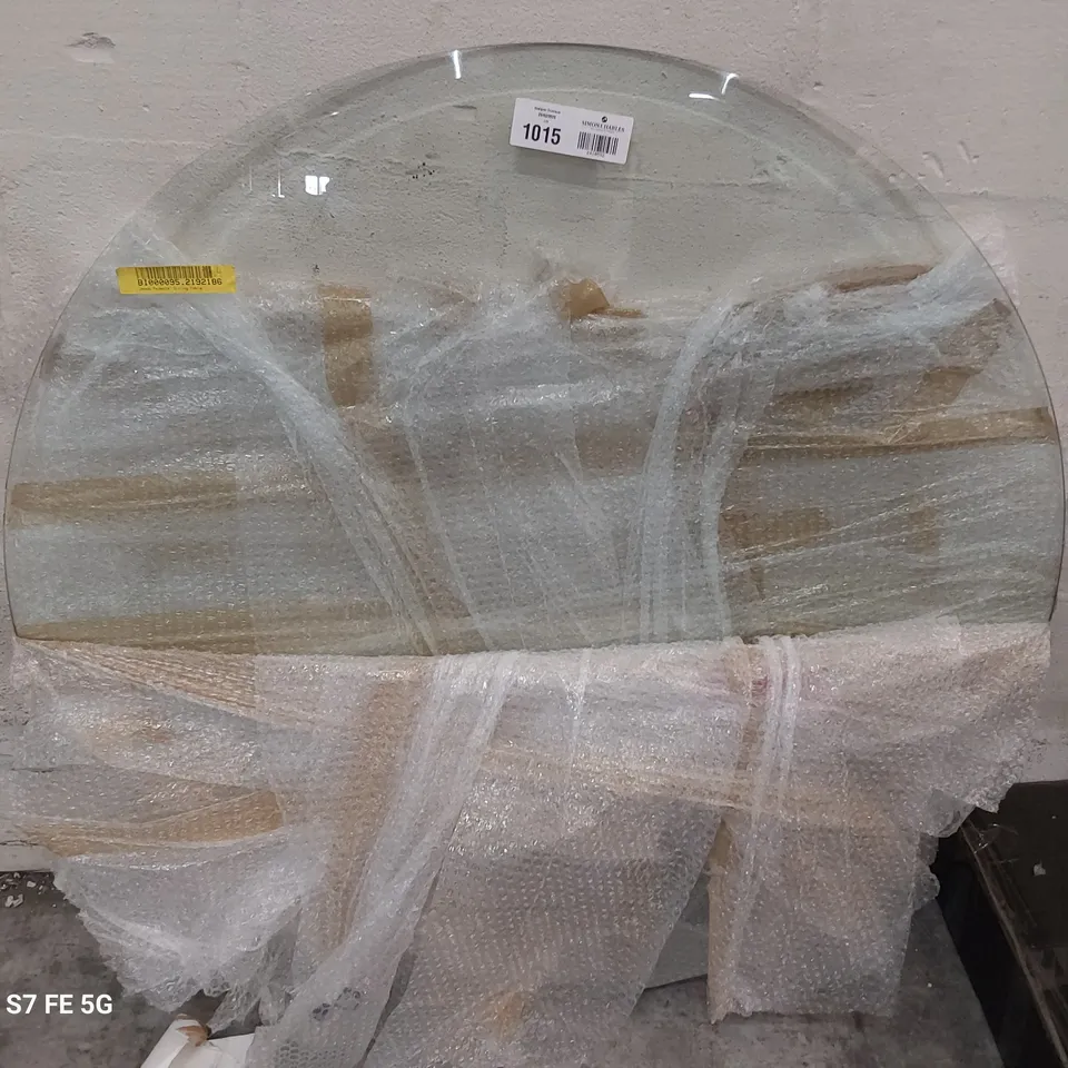 DESIGNER JEMMA CIRCULAR GLASS DINING TABLE 110cm diam