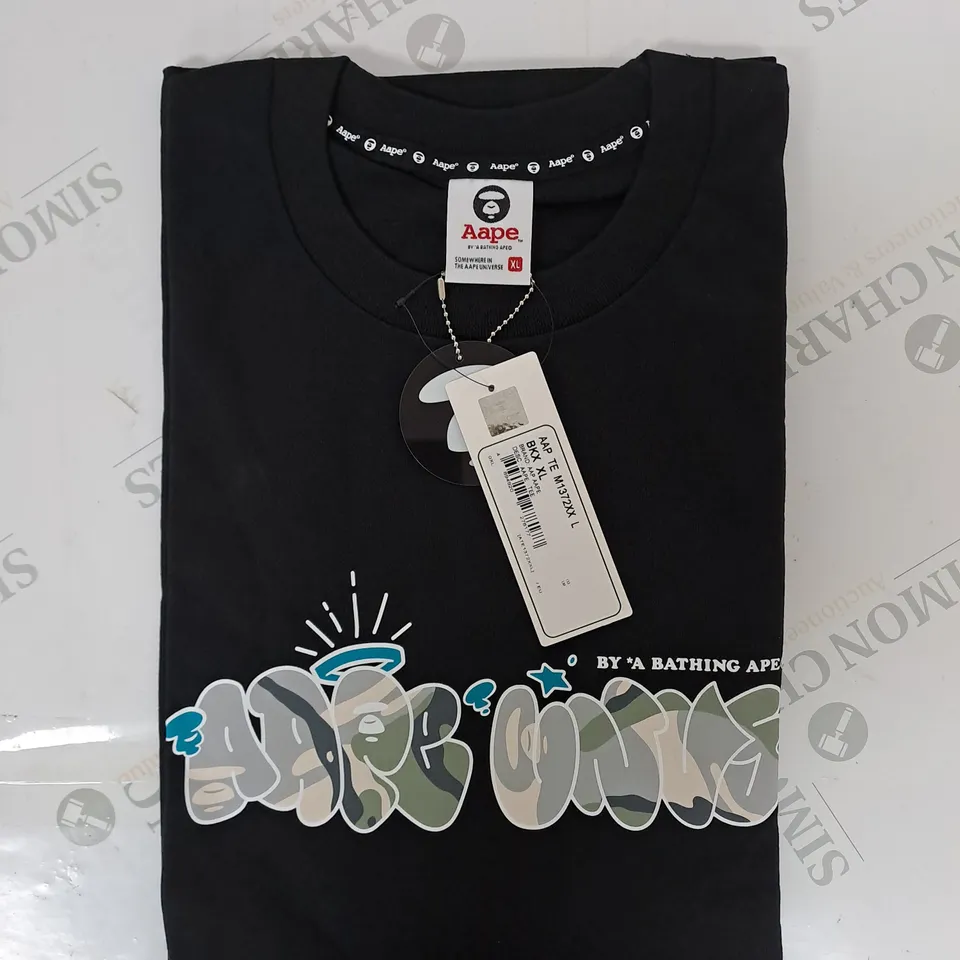 AAPE T-SHIRT IN BLACK SIZE XL 