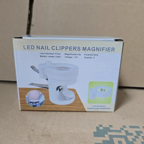 BOX OF 10 LED NAIL CLIPPERS MAGNIFIER 