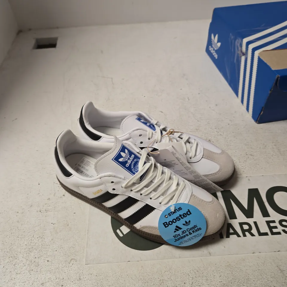 ADIDAS SAMBA OG J KIDS' SNEAKERS – UK 5.5 (US 6), WHITE/BLACK/GUM