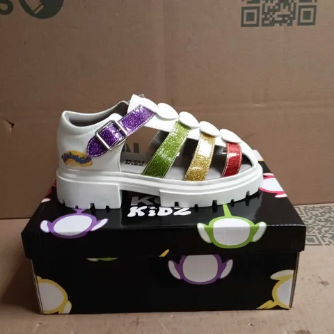 KOI KIDZ TELETUBBIES GLITTER TRUMPETS SANDALS WHITE MULTI SIZE 13