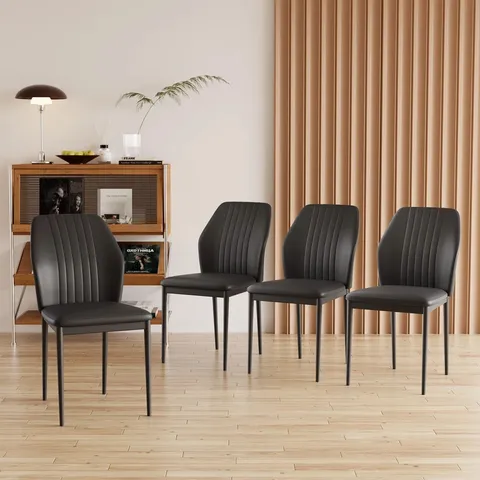 BOXED SET OF CALDANAGH UPHOLSTERED DINING CHAIRS - BLACK (1 BOX)