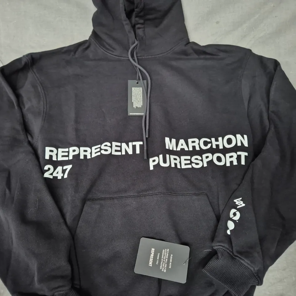 REPRESENT 247 WITHOUT LIMITS HOODIE IN BLACK SIZE SMALL