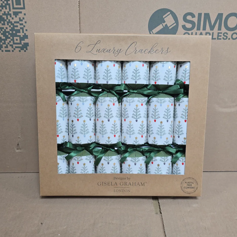 BOX TO CONTAIN APPROXIMATELY 5 BOXES OF GISELA GRAHAM LUXURY CRACKERS (6 CRACKERS PER BOX)