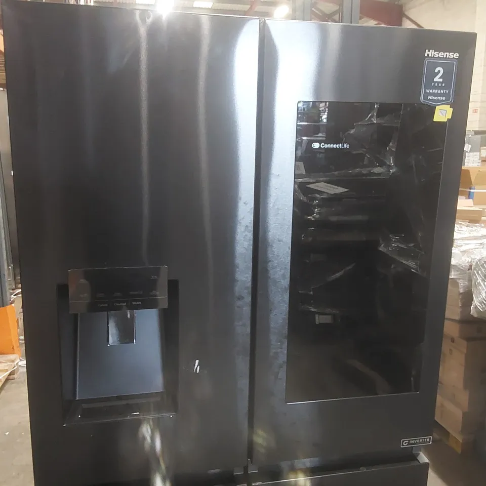 HISENSE PUREFLAT ECLIPSE RQ760N4IFE PLUMBED TOTAL NO FROST MULTI-DOOR AMERICAN FRIDGE FREEZER - BLACK - E RATED