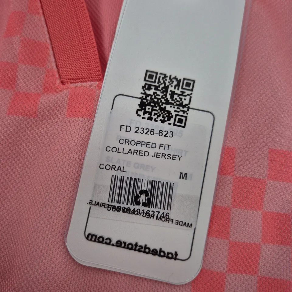 FADEDSTORE CROPPED FIT COLLARED JERSEY – PINK, SIZE M