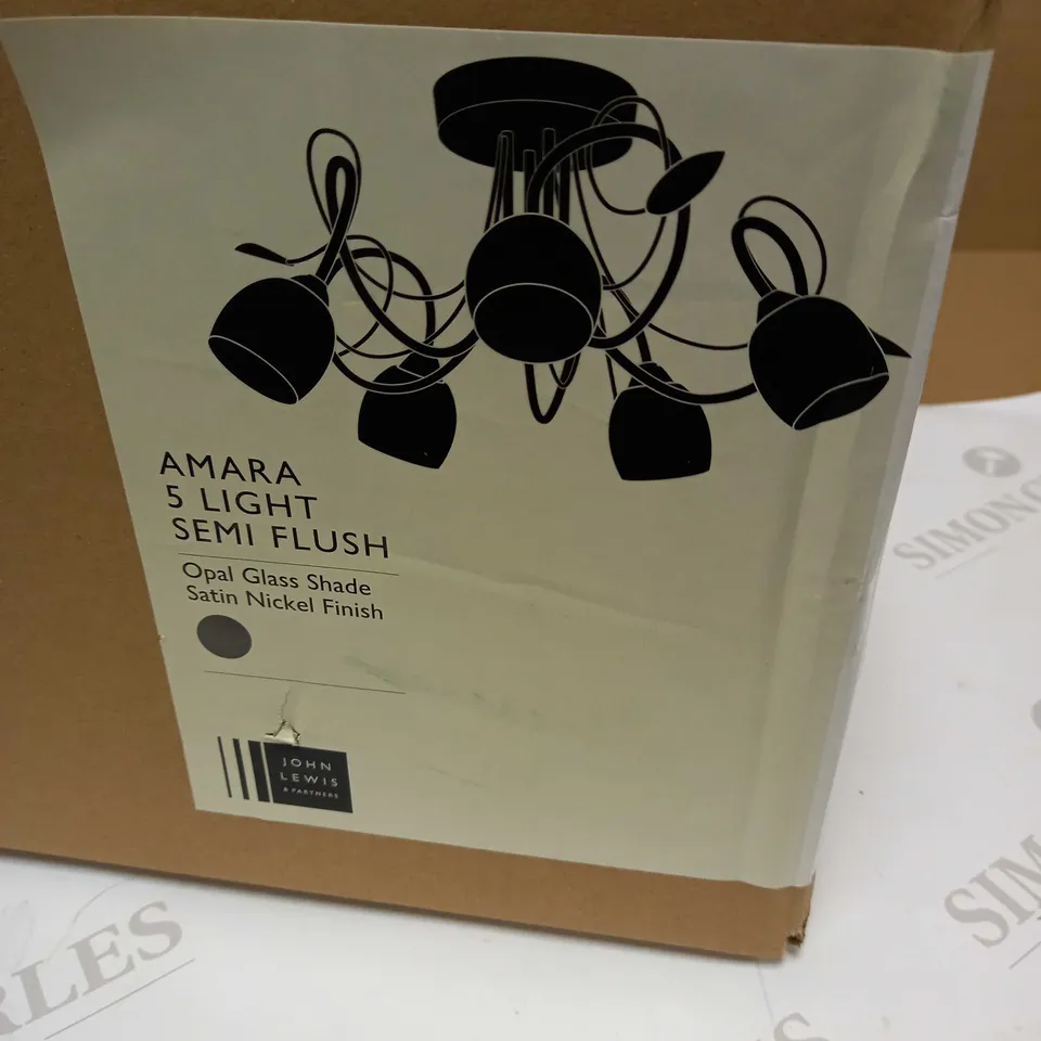 JOHN LEWIS AMARA 5 LIGHT SEMI FLUSH CEILING LIGHT