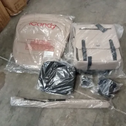 BOXED ICANDY ACCESSORIES PACK - COOKIE // TO INCLUDE; CHANGING BAG, FOOTMUFF, PRAM PARASOL, CUPHOLDER ETC