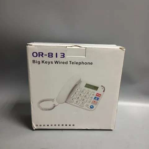BOXED OR-813 BIG KEYS WIRED TELEPHONE WHITE 