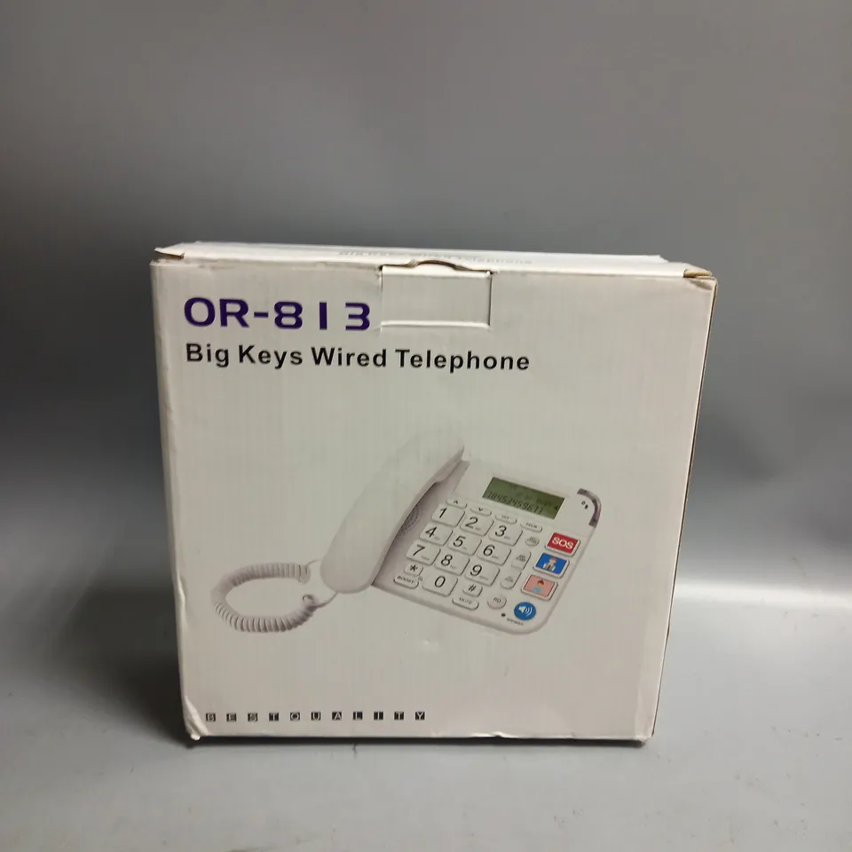 BOXED OR-813 BIG KEYS WIRED TELEPHONE WHITE 