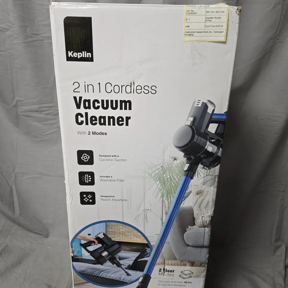 KEPLIN 2-IN-1 CORDLESS VACUUM CLEANER – BOXED
