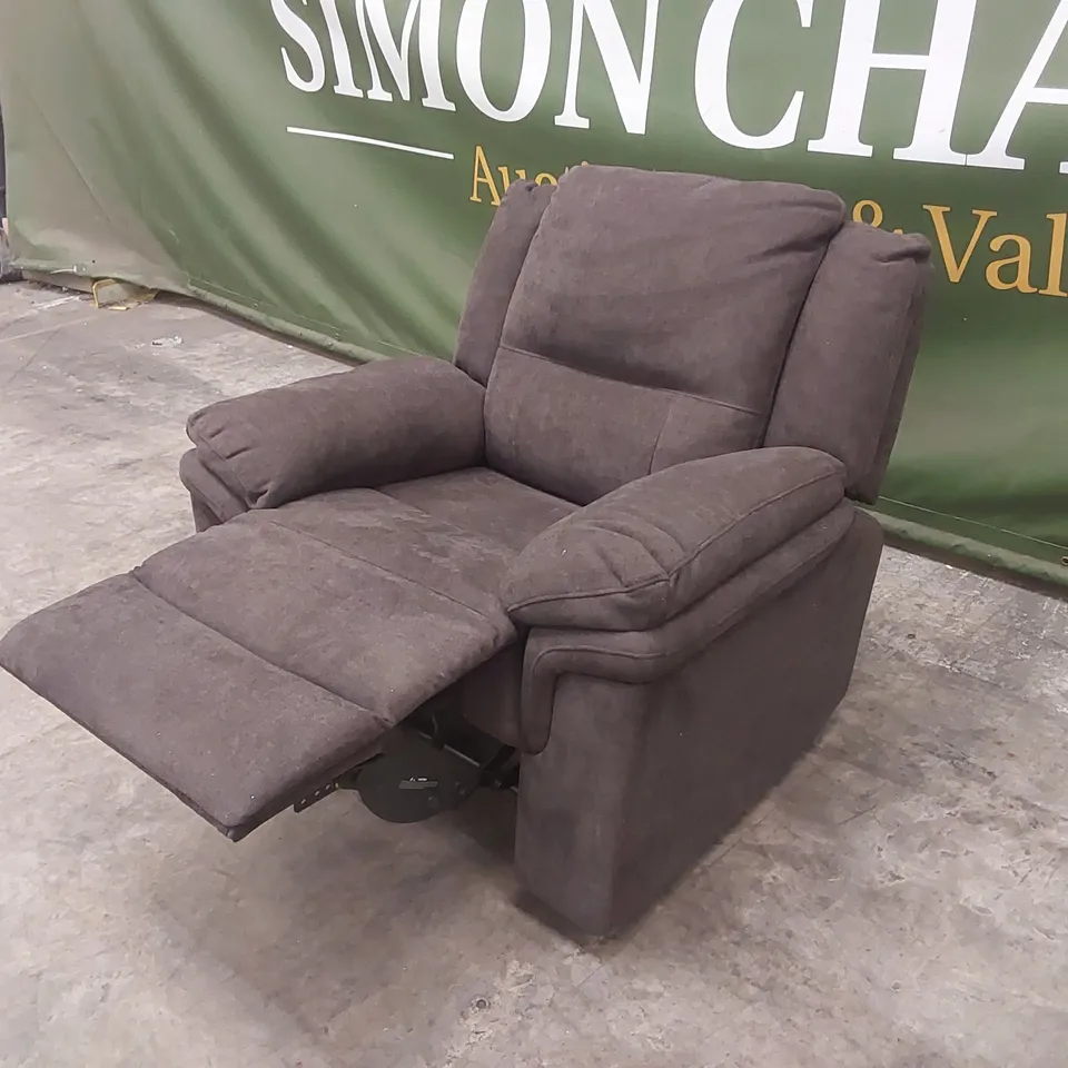 ALBION FABRIC HIGH BACK MANUAL RECLINER ARMCHAIR - CHARCOAL  RRP £479