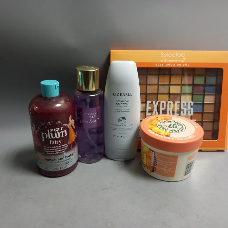 5 ASSORTED HEALTH AND BEAUTY PRODUCTS TO INCLUDE VICTORIA'S SECRET FRAGRANCE MIST, LIZ EARLE BOTANICAL BODY WASH, EYESHADOW PALETTE