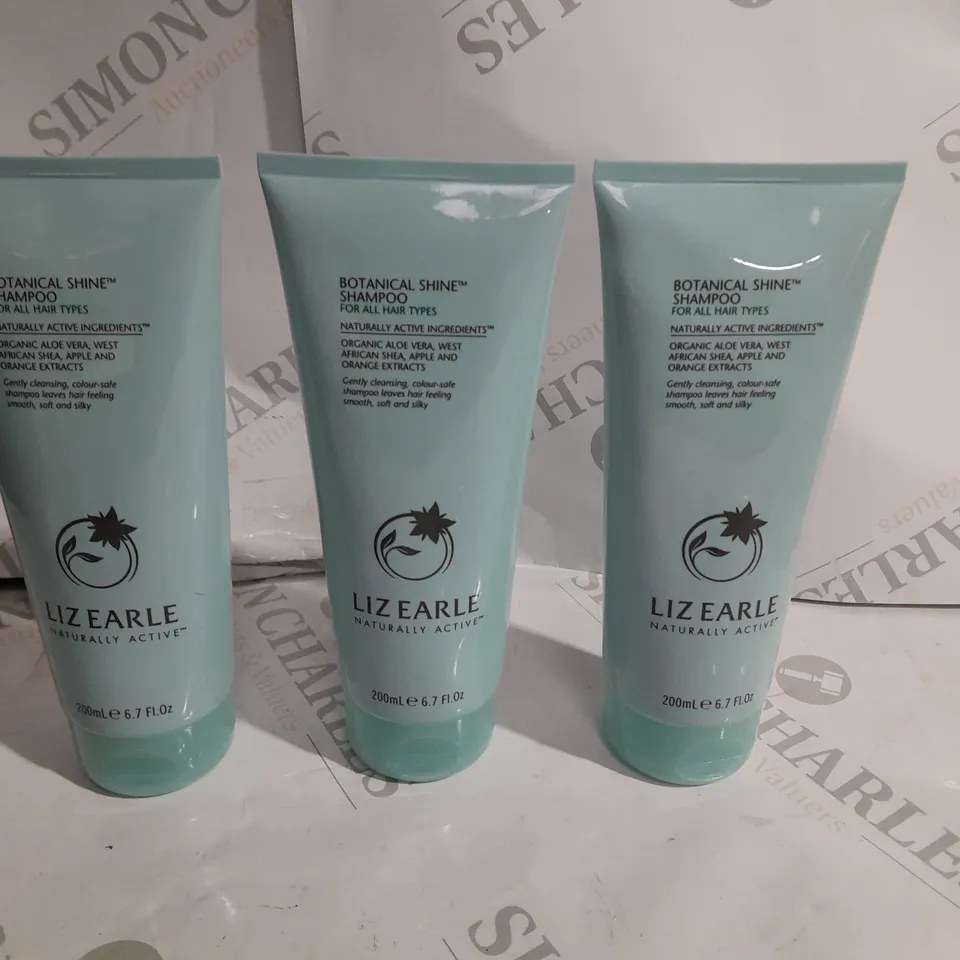3 X LIZ EARLE BOTANICAL SHINE SHAMPOO 200ML