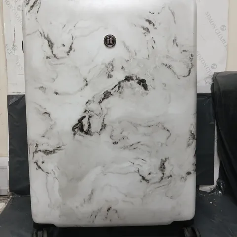 IT LUGGAGE SHEEN GREYSCALE MARBLE EFFECT SUITCASE - COLLECTION ONLY 