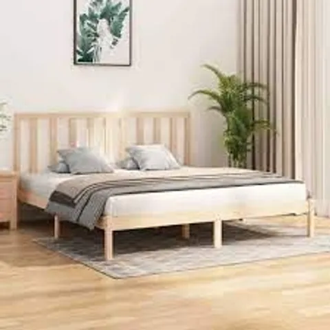 BOXED VIDAXL BED FRAME IN SOLID PINE // SIZE UNSPECIFIED (1 BOX)