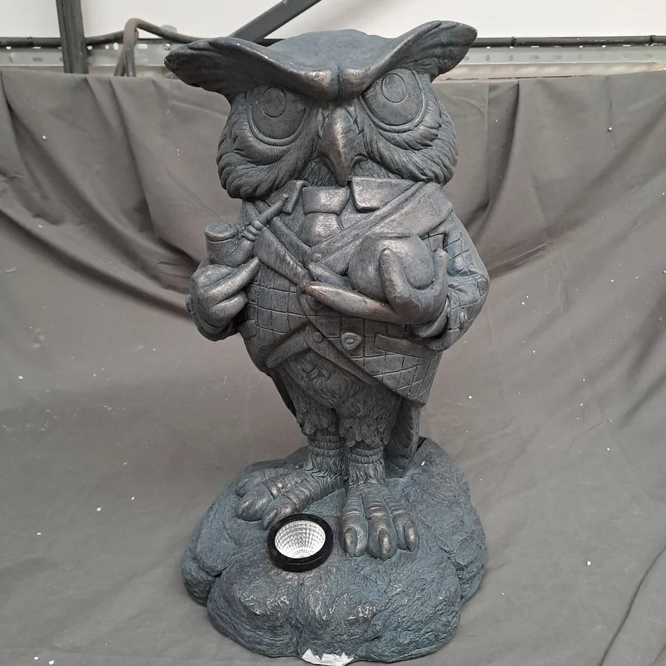 SOLAR GARDEN OWL LIGHT STATUE 
