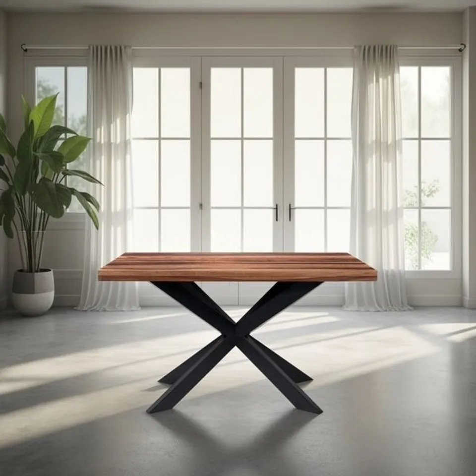 BOXED INDUS VALLEY HOXTON SMALL DINING TABLE (2 BOXES)