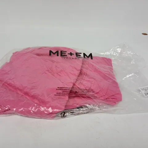 ME+EM LONDON SUMMER PINK CREASE-LESS LINEN TWIST FRONT MAXI DRESS – UK 12 (EU 40)