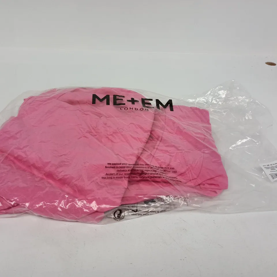 ME+EM LONDON SUMMER PINK CREASE-LESS LINEN TWIST FRONT MAXI DRESS – UK 12 (EU 40)