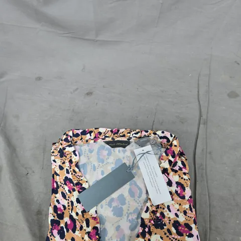 RUTH LANGFORD WOMEN'S LEOPARD PRINT MULTICOLOUR BLOUSE – UK 14 (US 10) – MADE IN CHINA