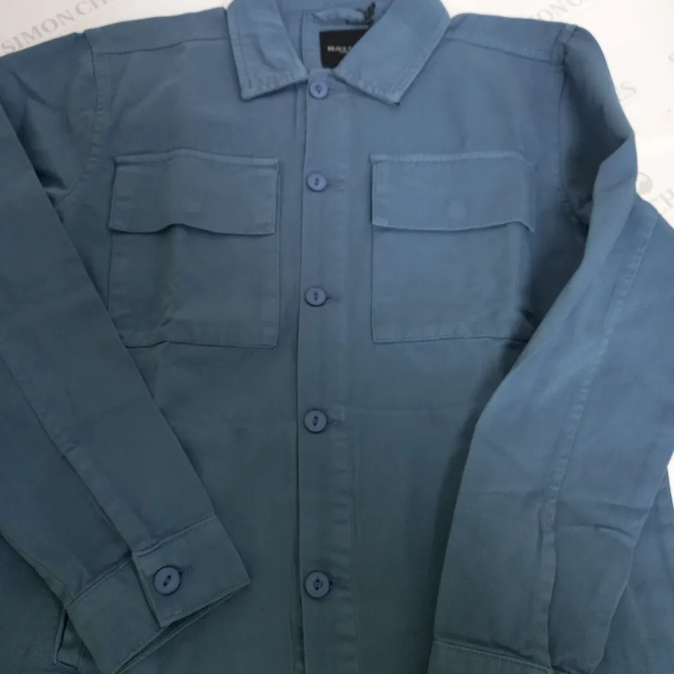 BRAVE SOUL LONDON RIO BLUE OVER SHIRT - MEDIUM