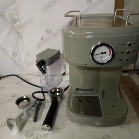 SWAN RETRO GREY ESPRESSO COFFEE MACHINE