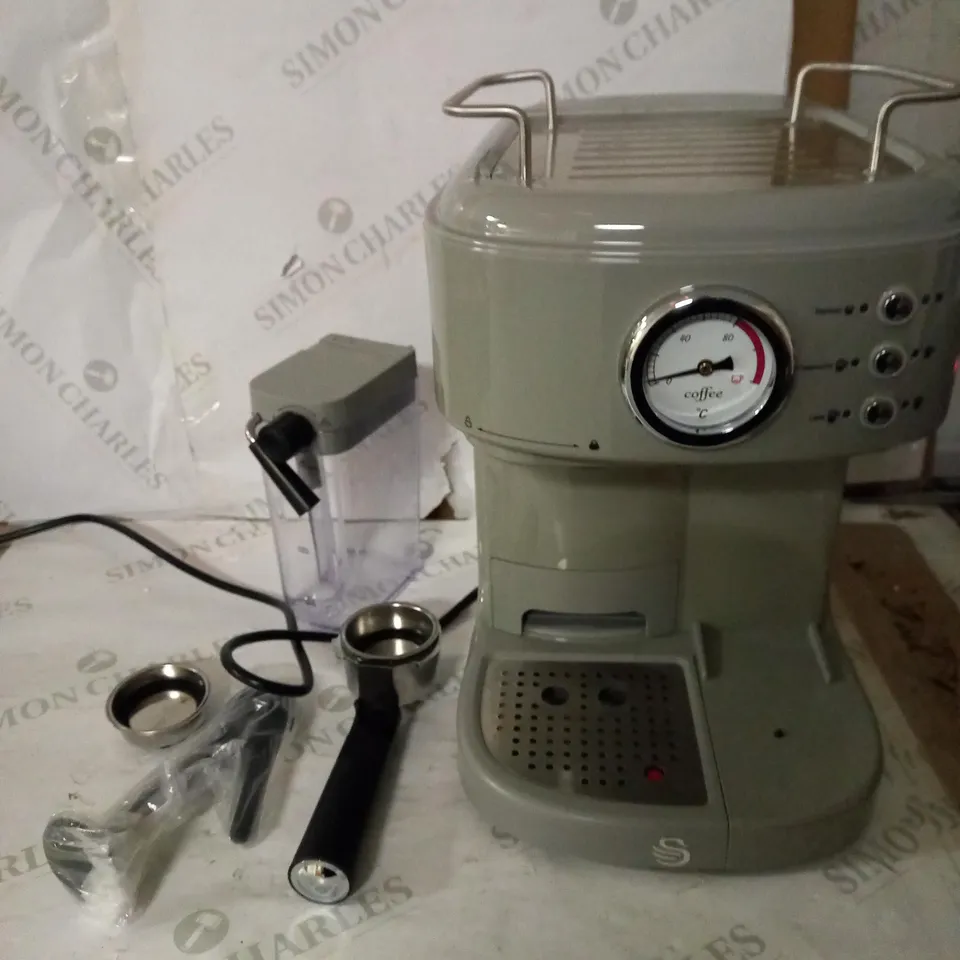 SWAN RETRO GREY ESPRESSO COFFEE MACHINE
