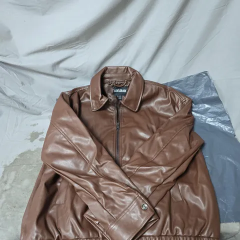 CENTIGRADE BROWN LEATHER BOMBER JACKET β MENβS β UK SIZE M