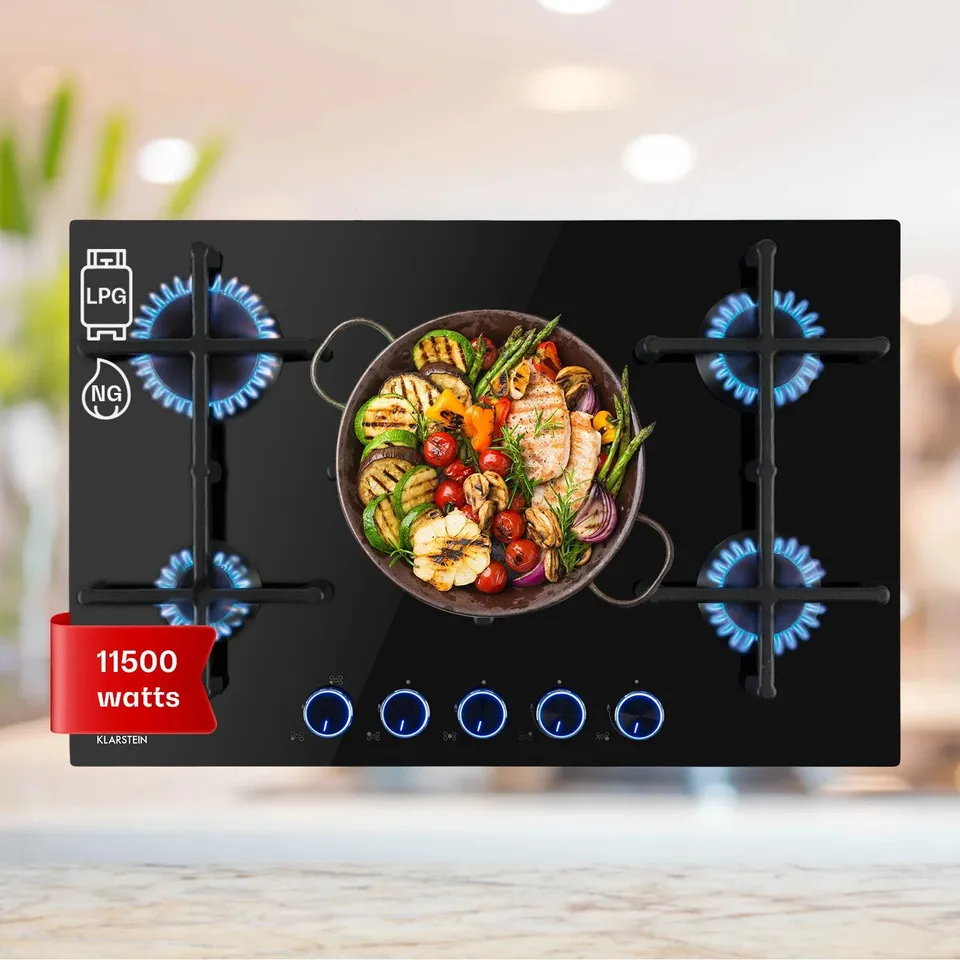 BOXED KLARSTEIN ELECTRIC COOKING GAS HOB BURNER 5 ZONE