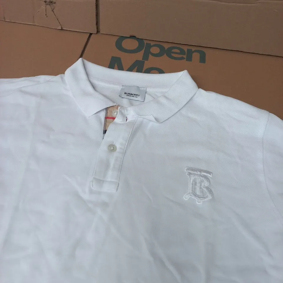 BURBERRY POLO SHIRT IN WHITE - SIZE UNSPECIFIED