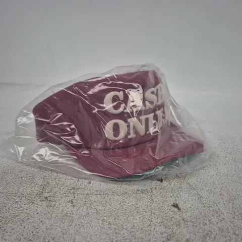 BAGGED CASH ONLY CAP IN BURGUNDY - ONE SIZE 