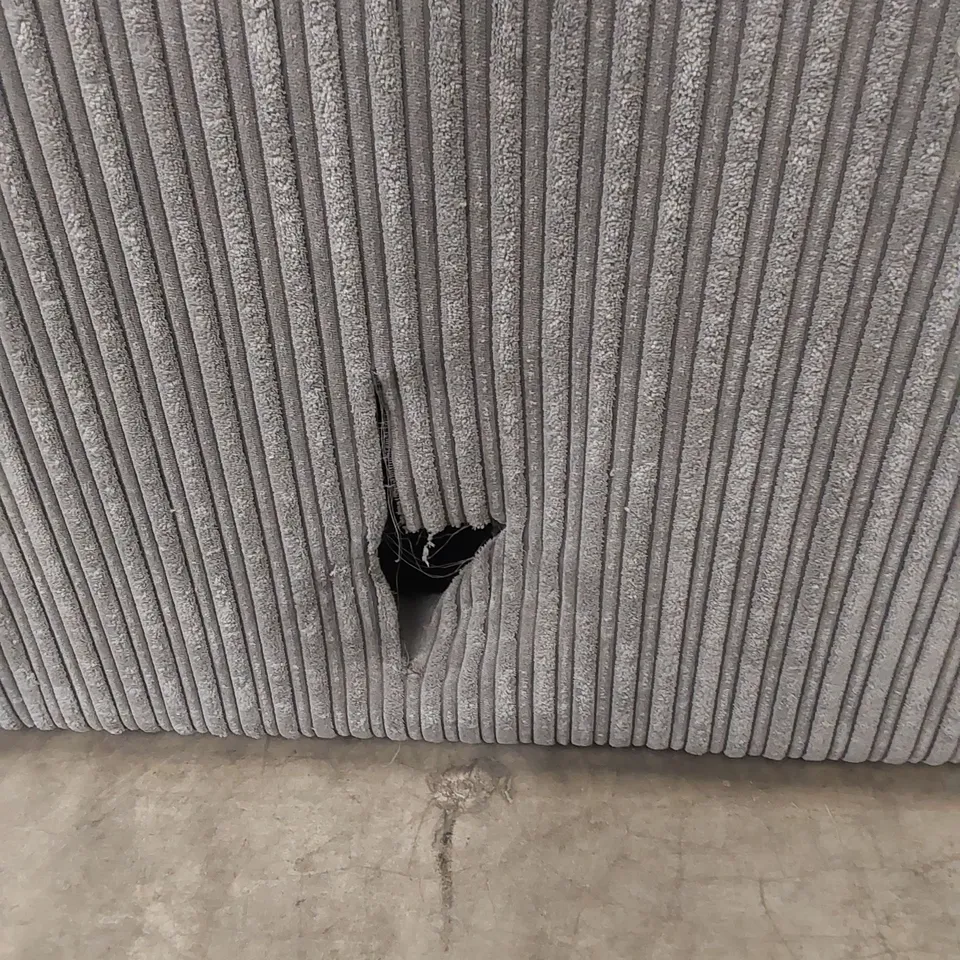 DESIGNER AMALFI STANDARD CORNER CHAISE SOFA IN CORDUROY FABRIC - CHARCOAL 