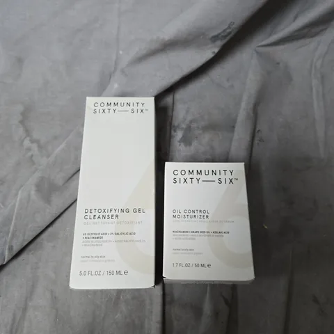 COMMUNITY SIXTY-SIX DETOXIFYING GEL CLEANSER & OIL CONTROL MOISTURIZER – SKINCARE DUO 
