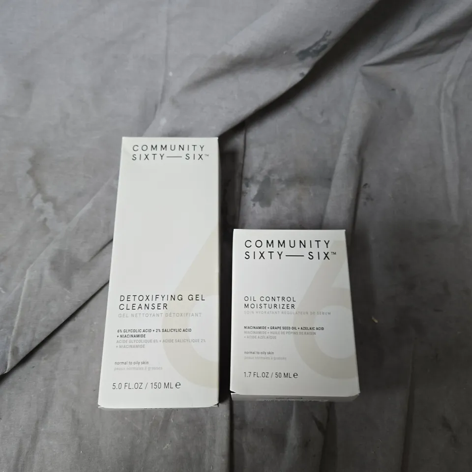 COMMUNITY SIXTY-SIX DETOXIFYING GEL CLEANSER & OIL CONTROL MOISTURIZER – SKINCARE DUO