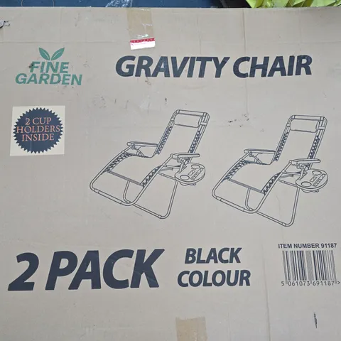 BOXED FINE GARDEN GRAVITY CHAIR 2 PACK - COLLECTION ONLY