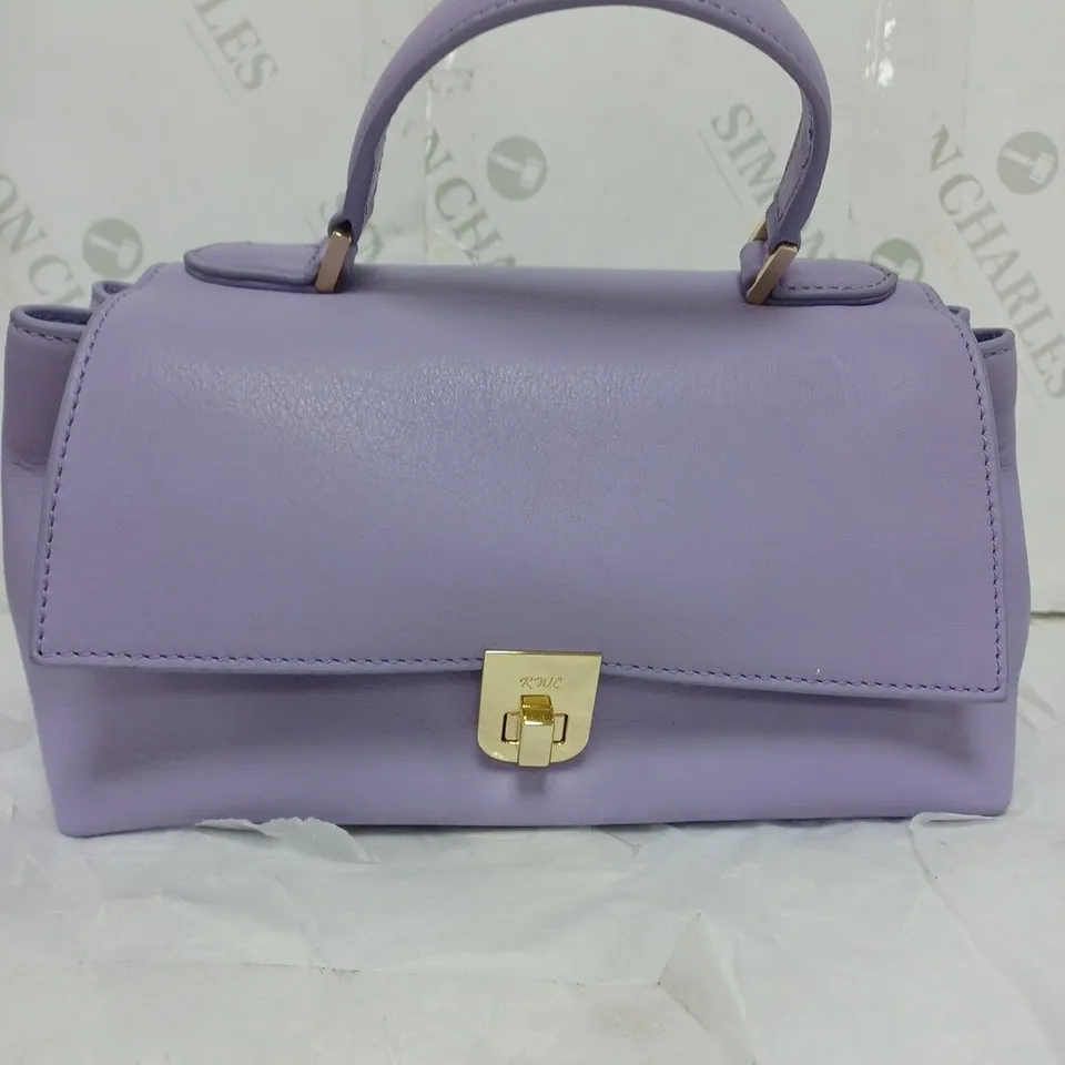 LADIES RUTH LANGSFORD SMALL HANDBAG GENUINE LEATHER LILAC