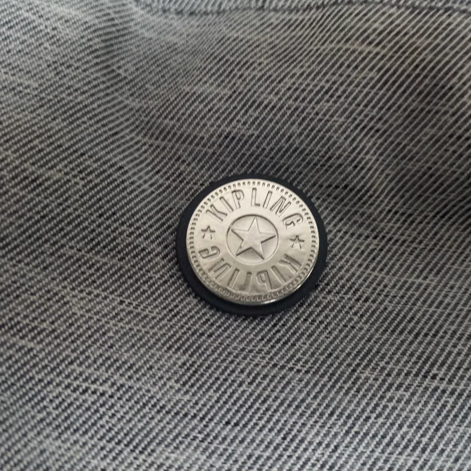 KIPLING DENIM CROSSBODY BAG WITH SIGNATURE ROUND LOGO