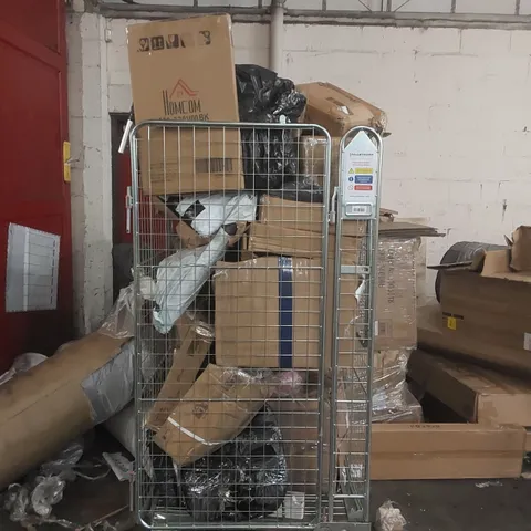 CAGE CONTAINING A LARGE ASSORTMENT OF CONSUMER PRODUCTS/FURNITURE PARTS ECT // CAGE NOT INCLUDED 