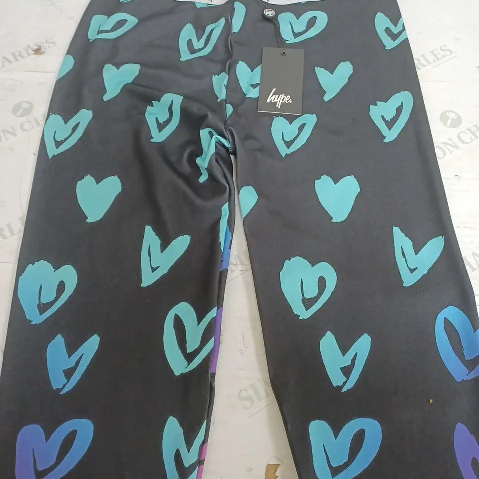 HYPE GIRLS MULTI SCRIBBLE HEARTS LEGGINGS - UK 16 YEARS