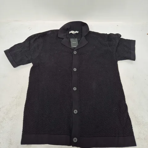 LEGEND PEAK KNIT SHIRT IN BLACK - MEDIUM
