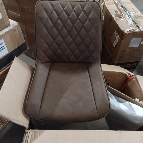 BOXED DINING CHAIRS (SET OF 2) - BROWN/BLACK LEGS (1 BOX)