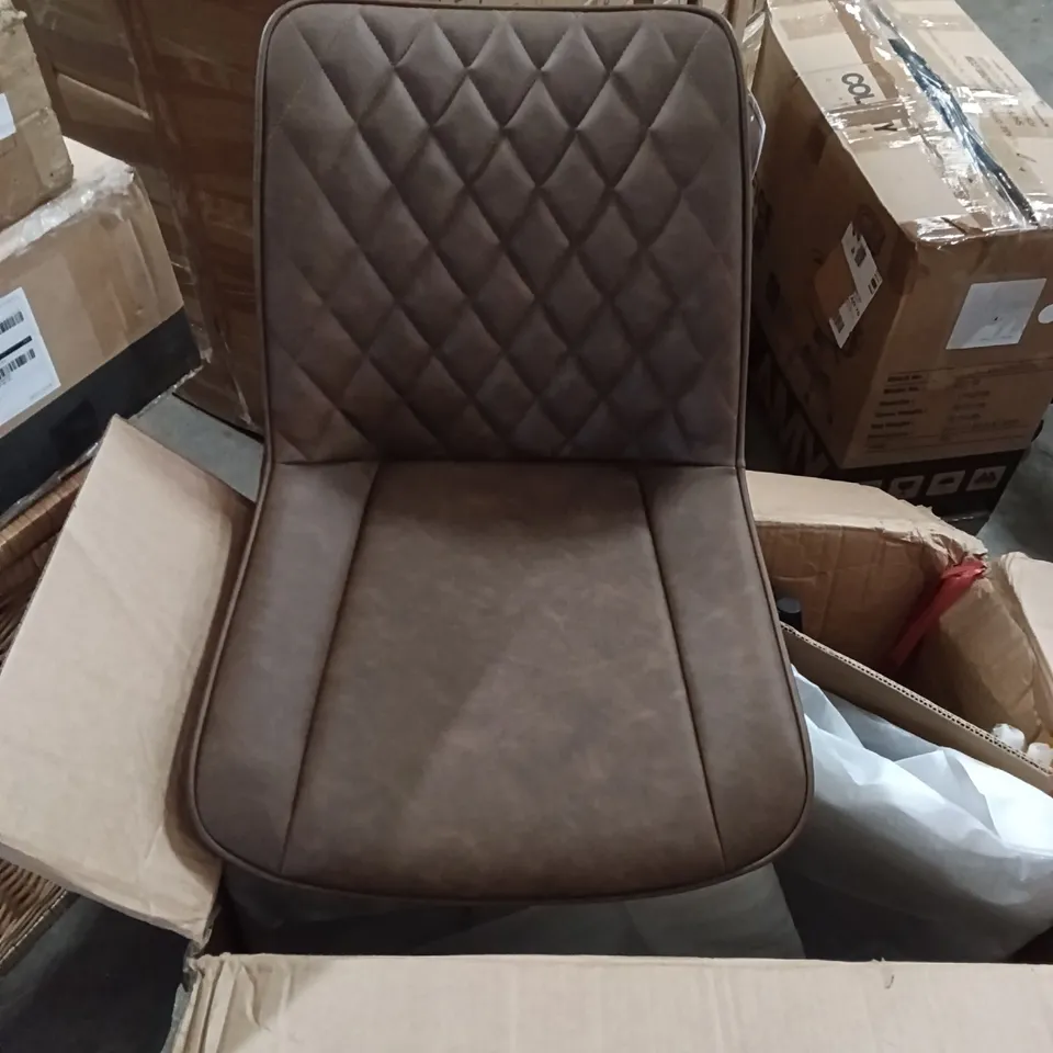 BOXED DINING CHAIRS (SET OF 2) - BROWN/BLACK LEGS (1 BOX)