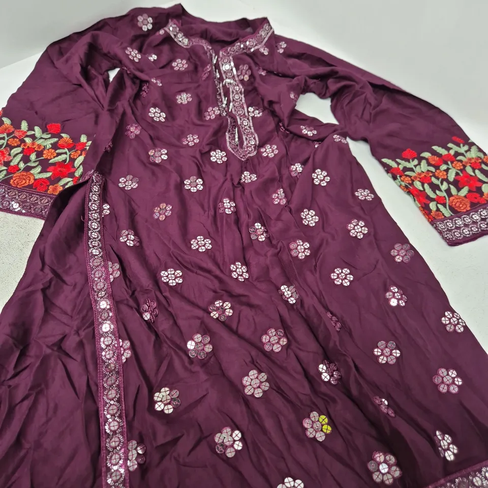 Baba Posh Purple Embroidered Tunic Dress, Women's UK M