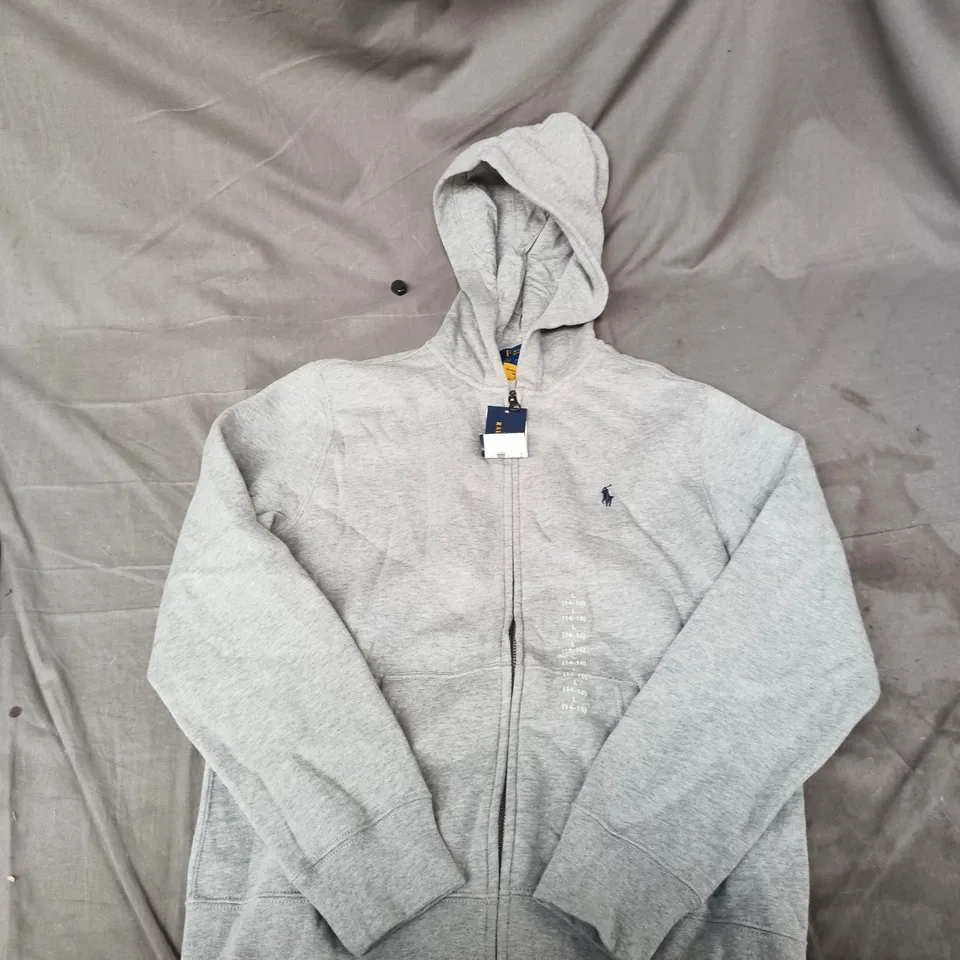 POLO RALPH LAUREN HOODIE, GREY, YOUTH SIZE 14-16 (YL)