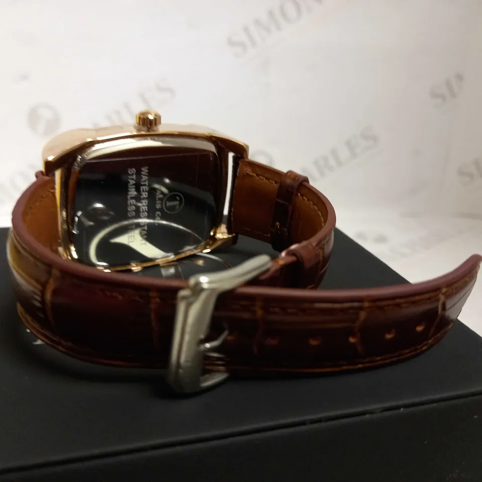 TALIS CO BROWN CROC LEATHER STRAP WRISTWATCH RRP £550