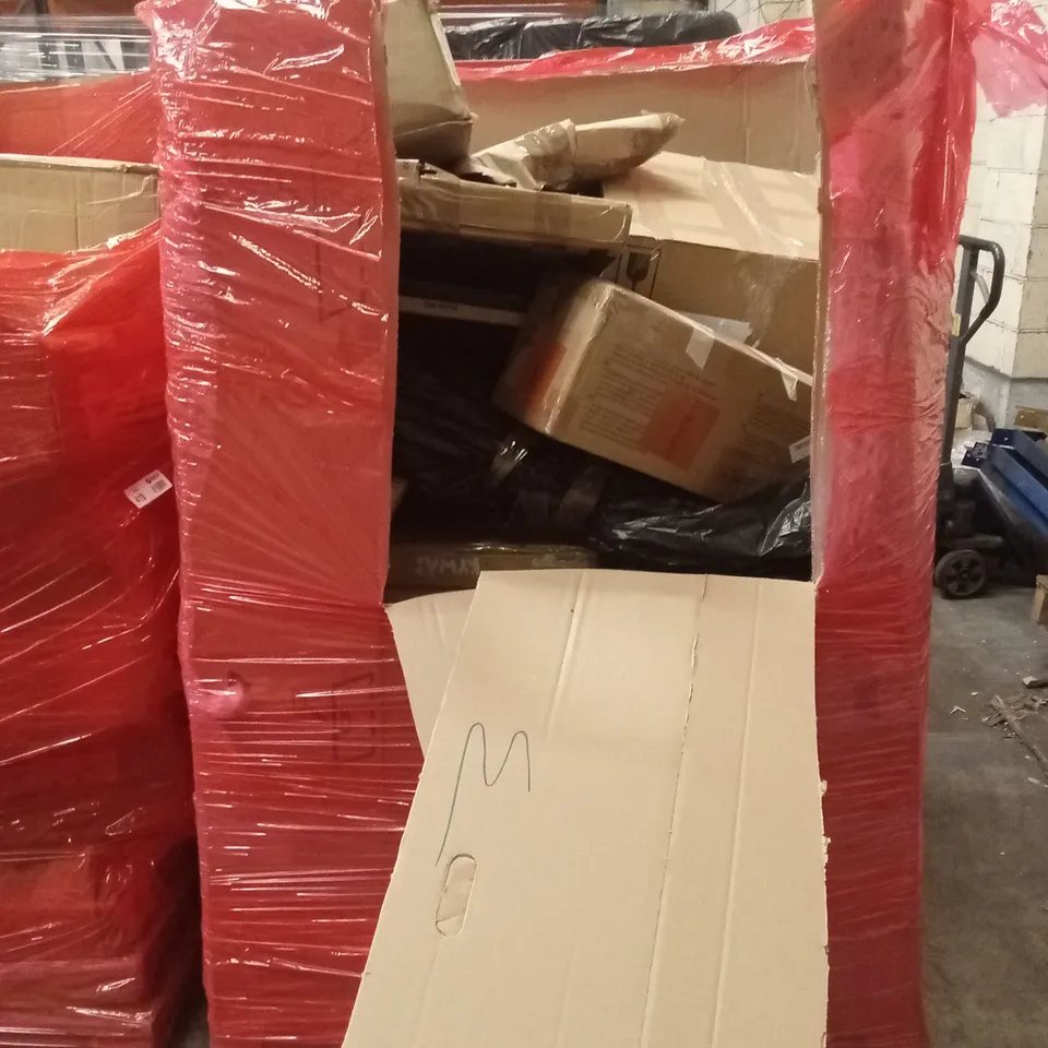 PALLET OF ASSORTED HOUSEHOLD GOODS AND PRODUCTS TO INCLUDE; BOXED FURNITURE ETC