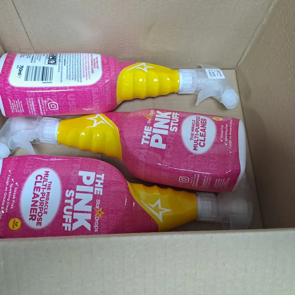 LOT OF 4 SPRAY BOTTLES OF THE PINK STUFF MULTI-PURPOSE CLEANER - 750ML PER BOTTLE