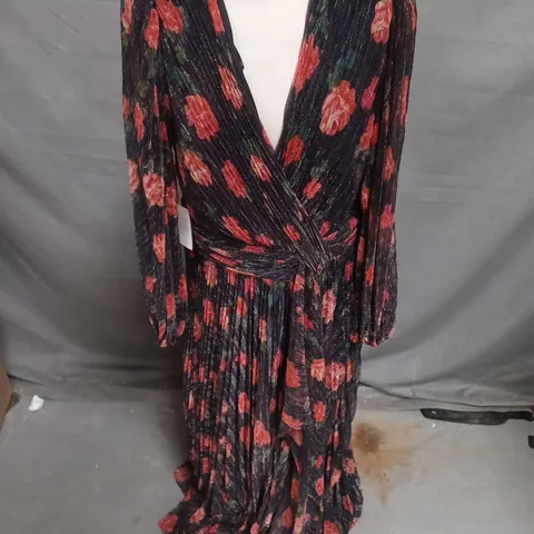 PHASE EIGHT KENZIA WRAP MAXI DRESS IN MULTI COLOUR SIZE 14